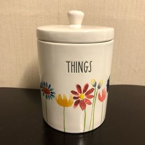 Rae Dunn “THINGS” Watercolor Lidded Canister New
